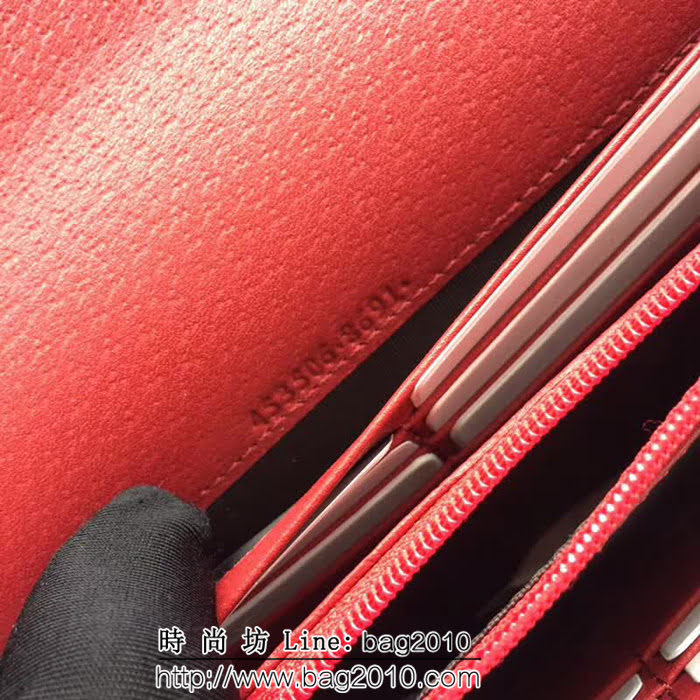 GUCCI古馳 歐洲正品原單 padlock系列 最新二折款 爆款鏈條皮夾 453506 小鳥紅皮 WTG1188